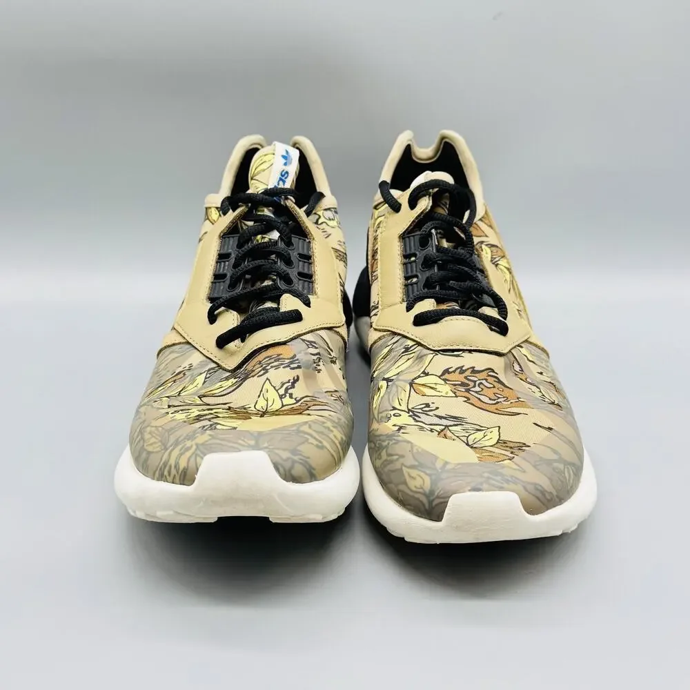 Adidas Originals Shoes Mens 10 Beige Tubular Leaf Camo Low Top Runner Sneakers